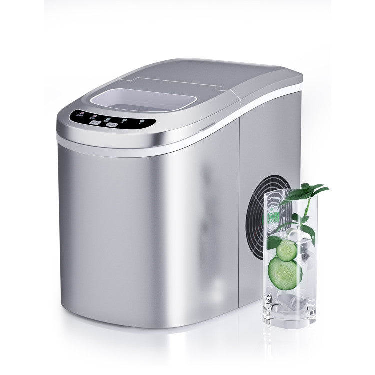 Mini Portable Compact Electric Ice Maker Machine-Silver - Color: Silver