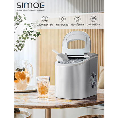 Mini Portable Compact Electric Ice Maker Machine-Silver - Color: Silver