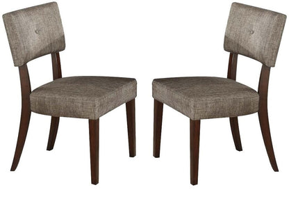 20" X 20" X 36" 2Pc Gray Fabric And Espresso Side Chair