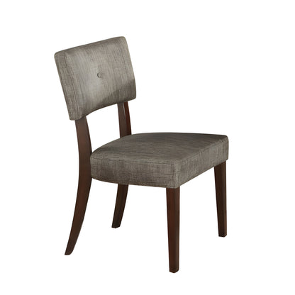 20" X 20" X 36" 2Pc Gray Fabric And Espresso Side Chair