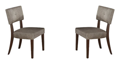 20" X 20" X 36" 2Pc Gray Fabric And Espresso Side Chair