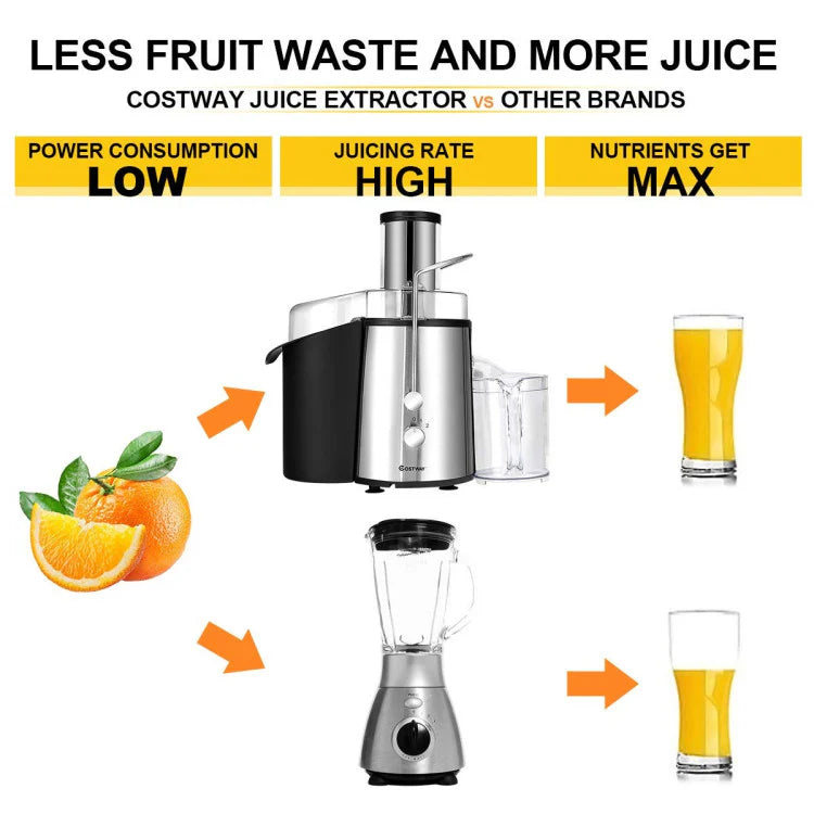 2 Speed Electric Juice Press for Fruit and Vegetable - Color: Silve