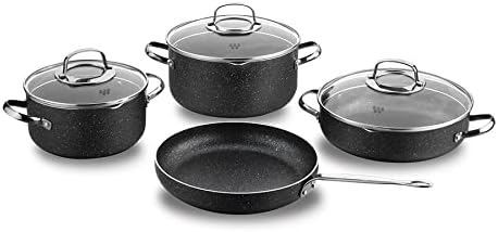 Korkmaz Galaksi 7 Piece Non Stick Aluminum Cookware Set in Black