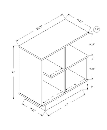 11.5" X 23.5" X 24" Dark Taupe Particle Board Laminate Kitchen Cart