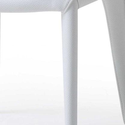 Set Of 2 White Faux Leather Dining Chairs