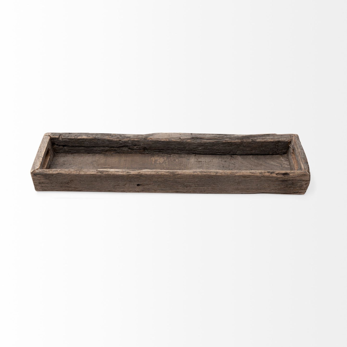 Meduim Natural Brown Reclaimed Wood With Grains And Knots Highlight Tray