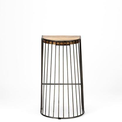 Wood And Metal Wire Design Counter Stool