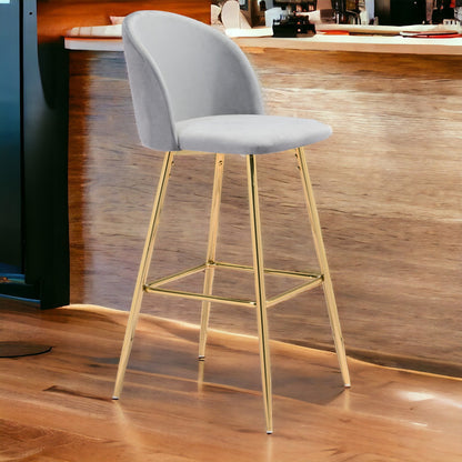 Pale Gray and Gold Modern Pringle Bar Chair