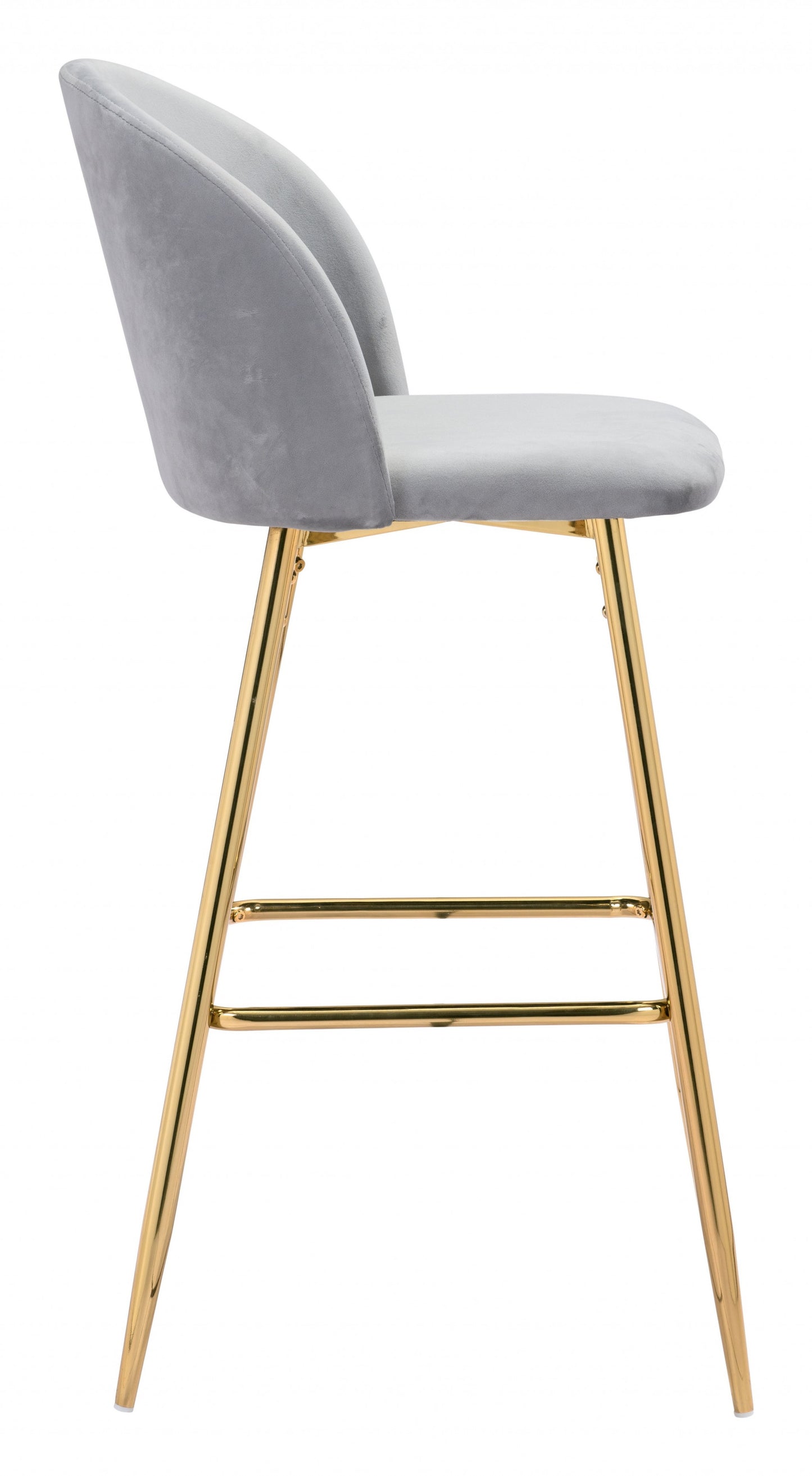 Pale Gray and Gold Modern Pringle Bar Chair