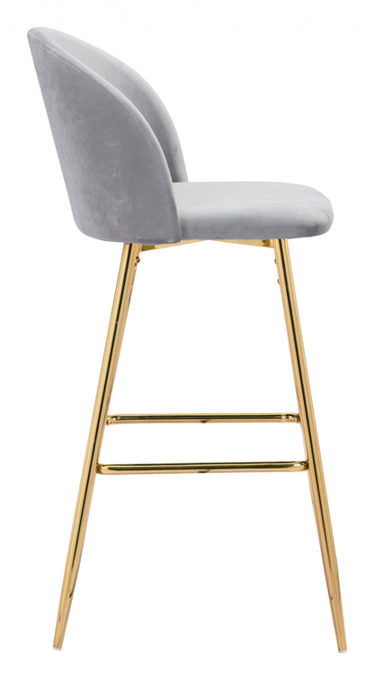 Pale Gray and Gold Modern Pringle Bar Chair