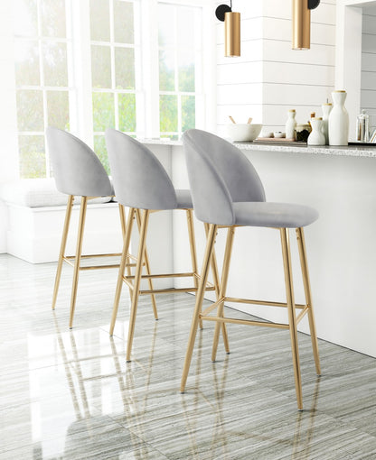 Pale Gray and Gold Modern Pringle Bar Chair