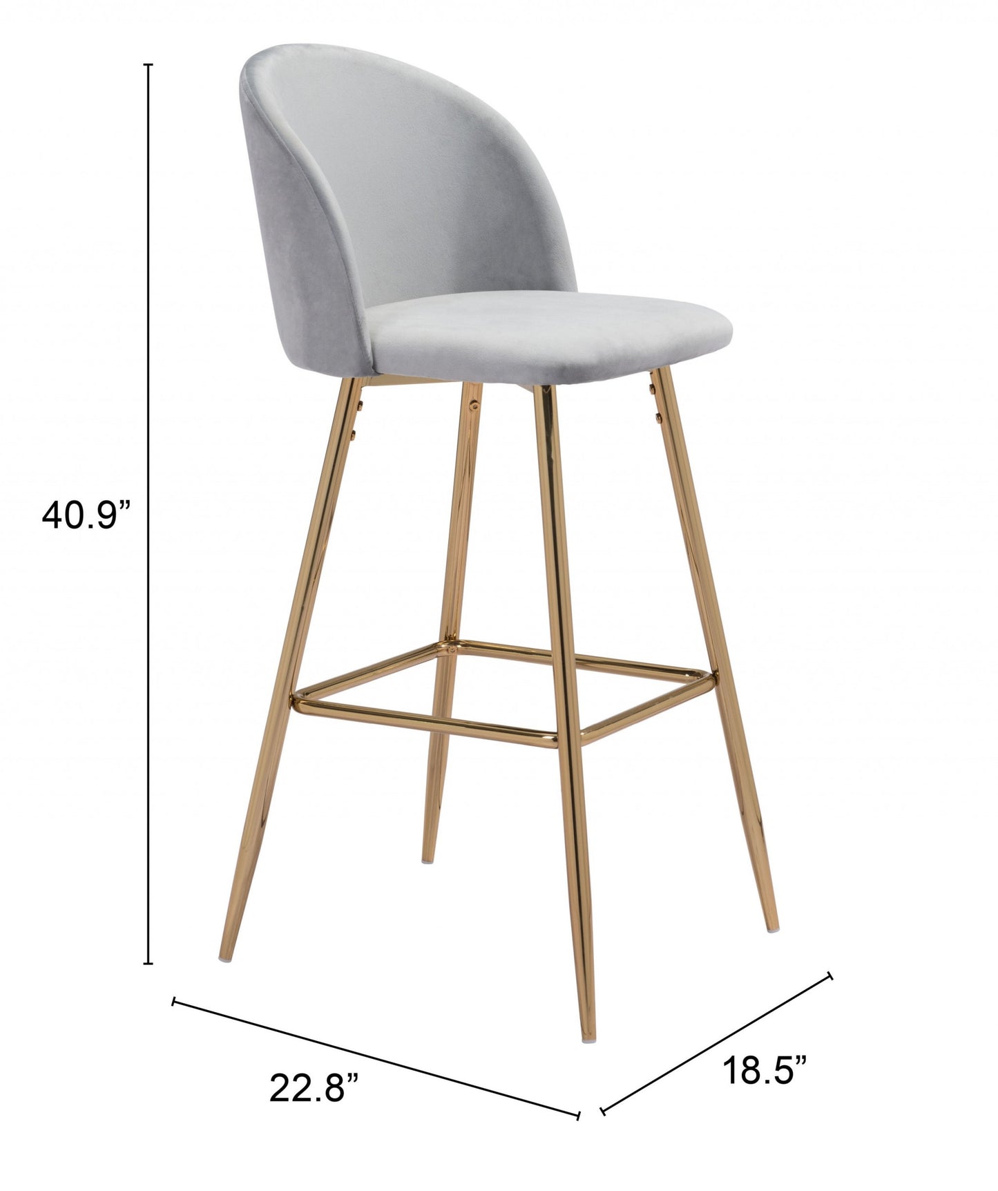 Pale Gray and Gold Modern Pringle Bar Chair