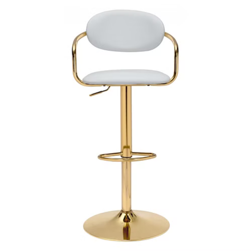 Gusto Bar Chair White & Gold