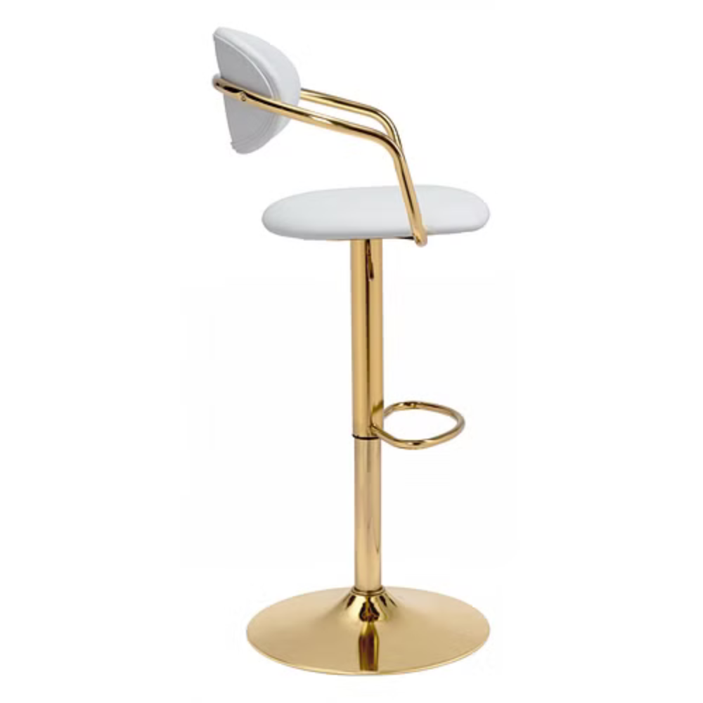 Gusto Bar Chair White & Gold