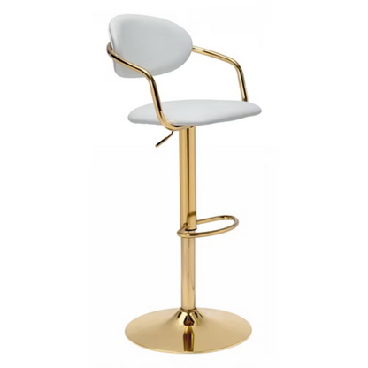 Gusto Bar Chair White & Gold