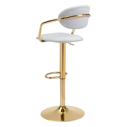 Gusto Bar Chair White & Gold