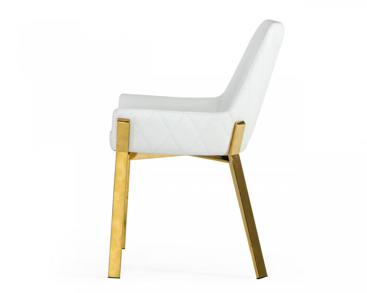 White Gold Dining Chair