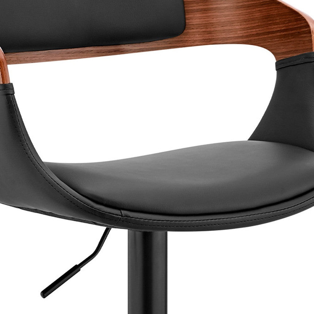 Black Modern Upholstered & Black Base Bar Stool