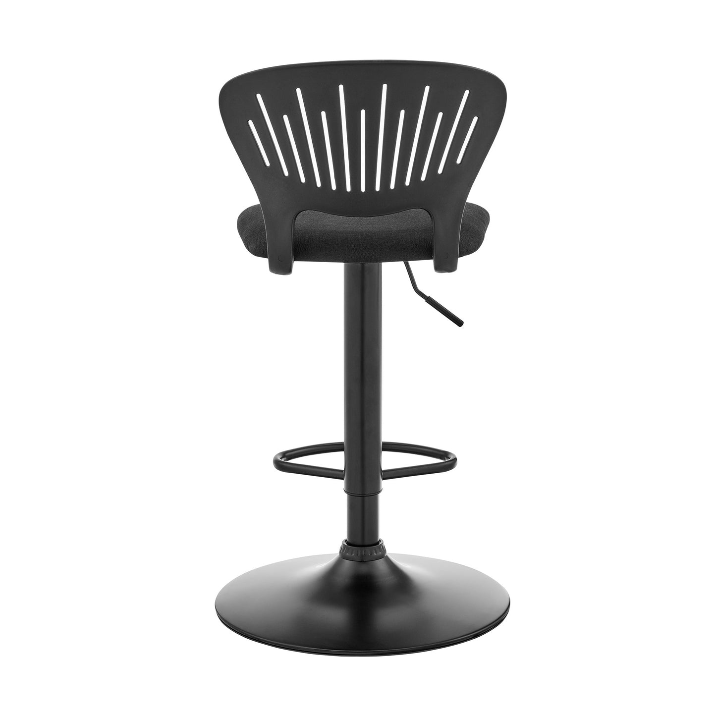 42" Black Iron Swivel Adjustable Height Bar Chair