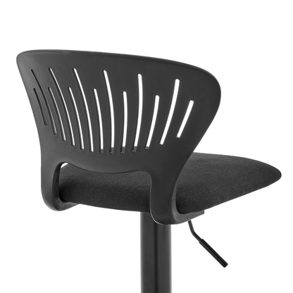 42" Black Iron Swivel Adjustable Height Bar Chair