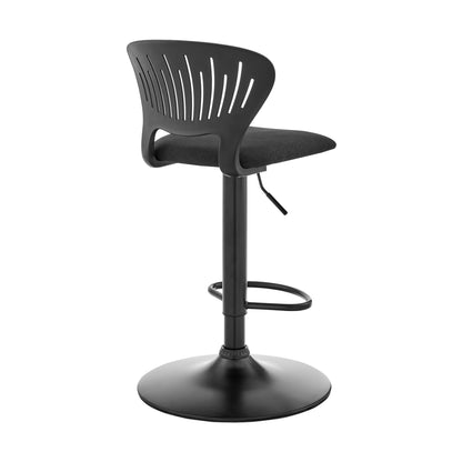 42" Black Iron Swivel Adjustable Height Bar Chair