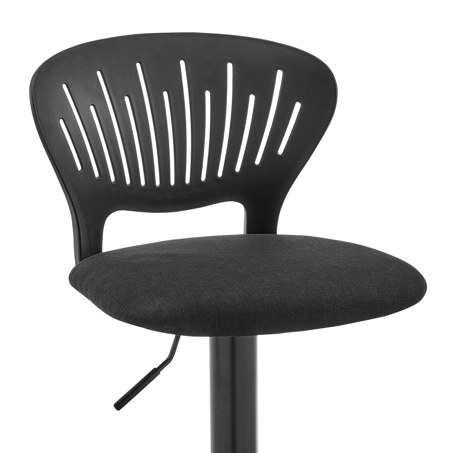 42" Black Iron Swivel Adjustable Height Bar Chair