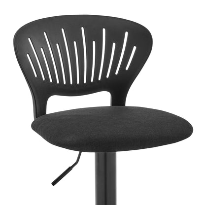 42" Black Iron Swivel Adjustable Height Bar Chair