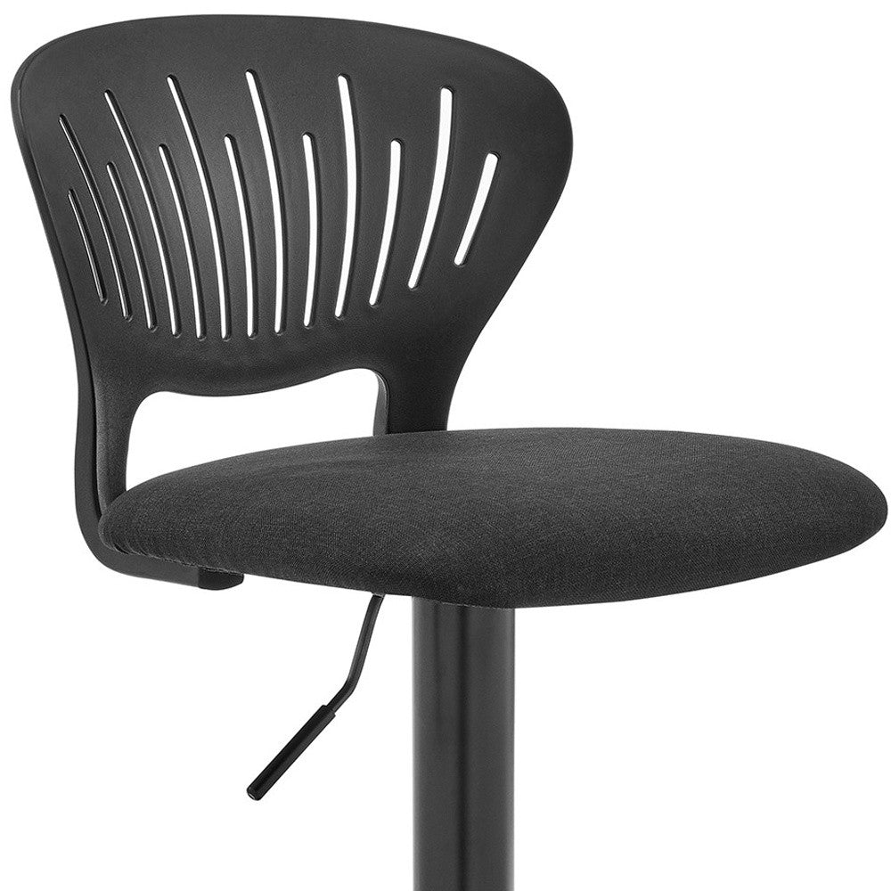 42" Black Iron Swivel Adjustable Height Bar Chair