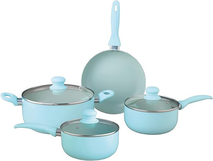 Brentwood 7 Piece Nonstick Aluminum Cookware Set in Blue