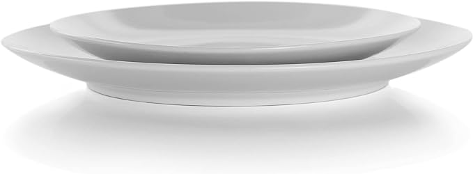 Elama Luna 18 Piece Porcelain Dinnerware Set in White EL-LUNA18