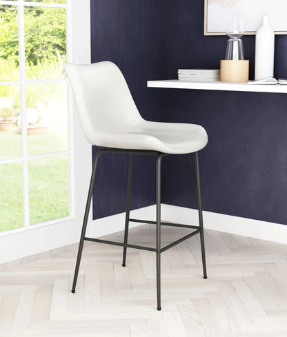 White and Black Top Shelf Modern Rugged Counter Chair