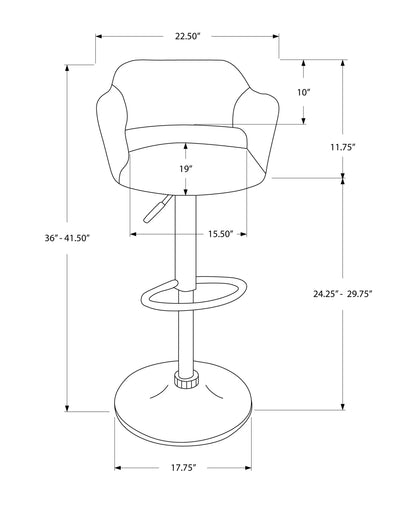 36" White And Silver Metal Low Back Bar Height Bar Chair With Footrest