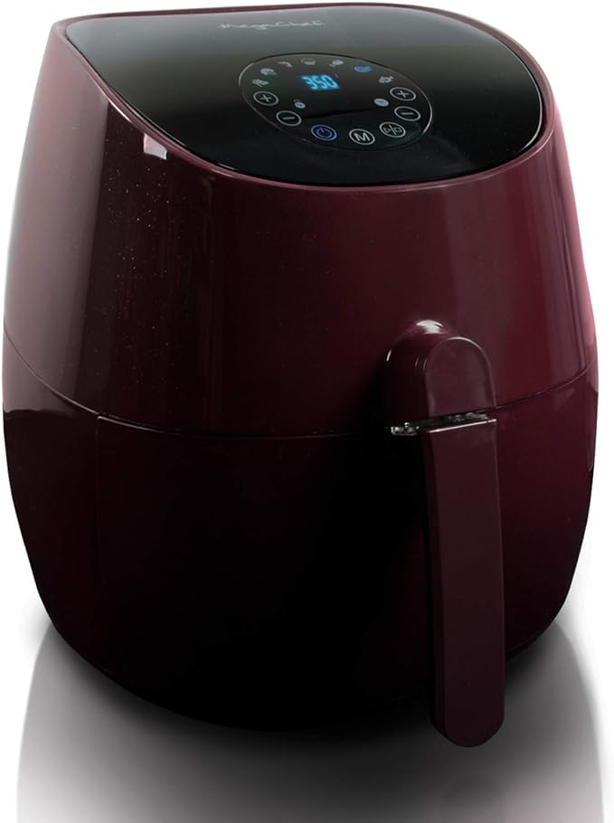 MegaChef 3.5 Quart Airfryer And Multicooker With 7 Pre-Programmed Settings in Burgundy