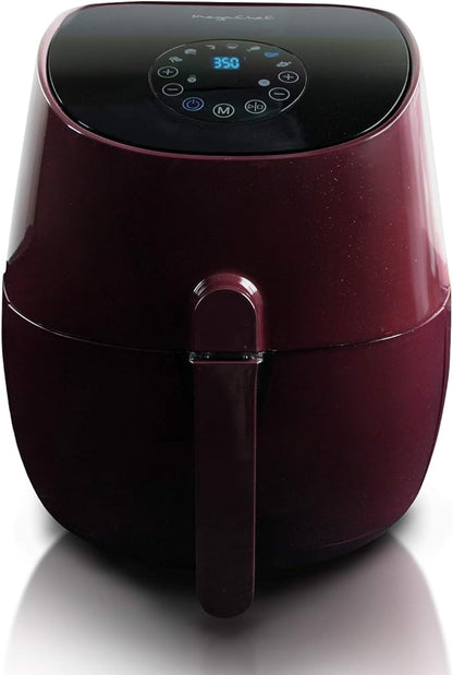 MegaChef 3.5 Quart Airfryer And Multicooker With 7 Pre-Programmed Settings in Burgundy