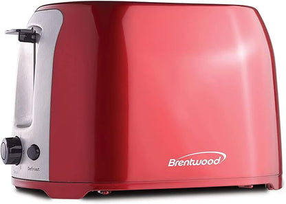 Brentwood 2 Slice Cool Touch Toaster in Red and Stainless Stee