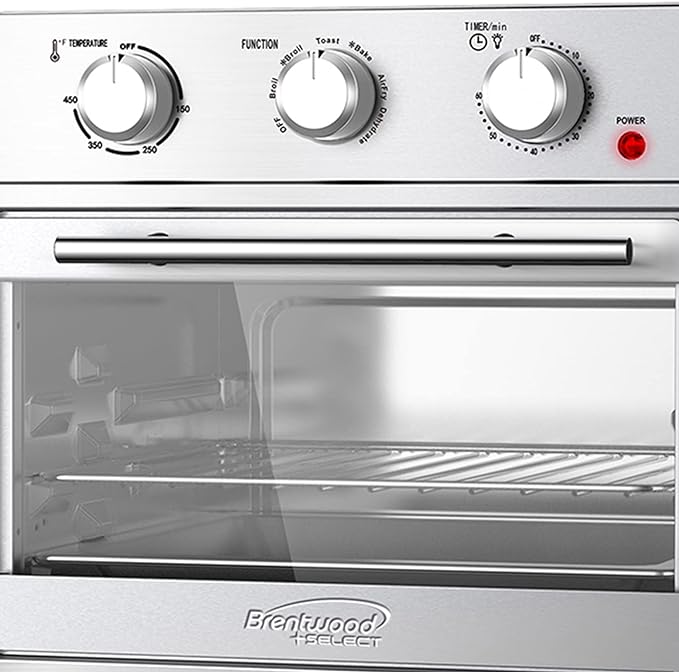 Brentwood 1700w 24 Quart Stainless Steel Convection Air Fryer Toaster Oven