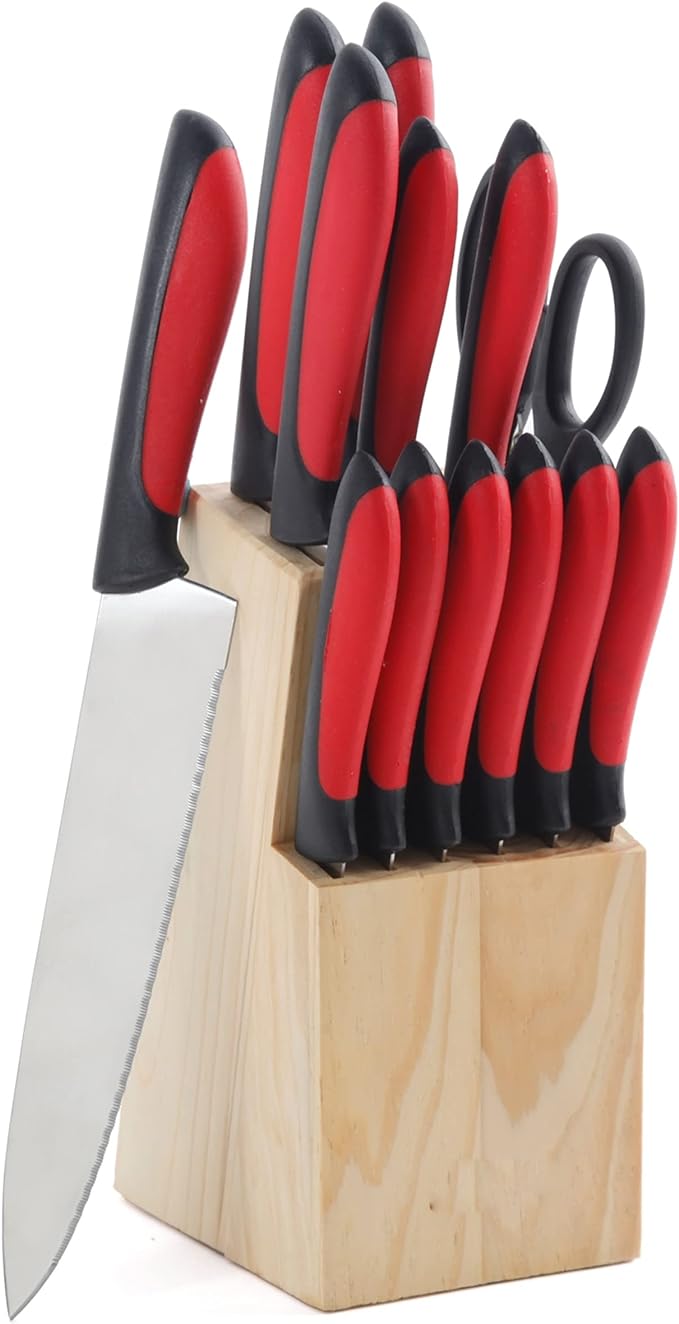 MegaChef 14 Piece Cutlery Set in Red MC-C51000