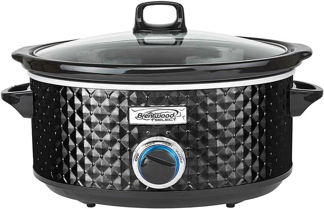 Brentwood 3.5 Quart Diamond Pattern Slow Cooker in Black