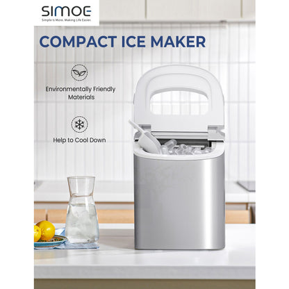 Mini Portable Compact Electric Ice Maker Machine-Silver - Color: Silver