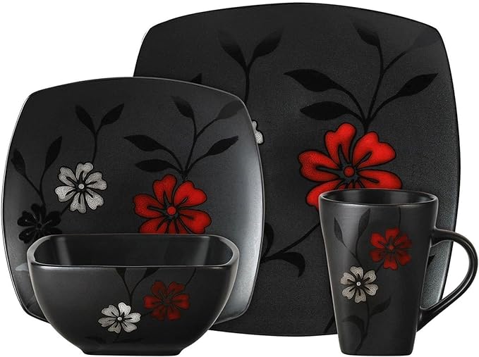 Gibson 16-Piece Evening Blossom Dinnerware Set