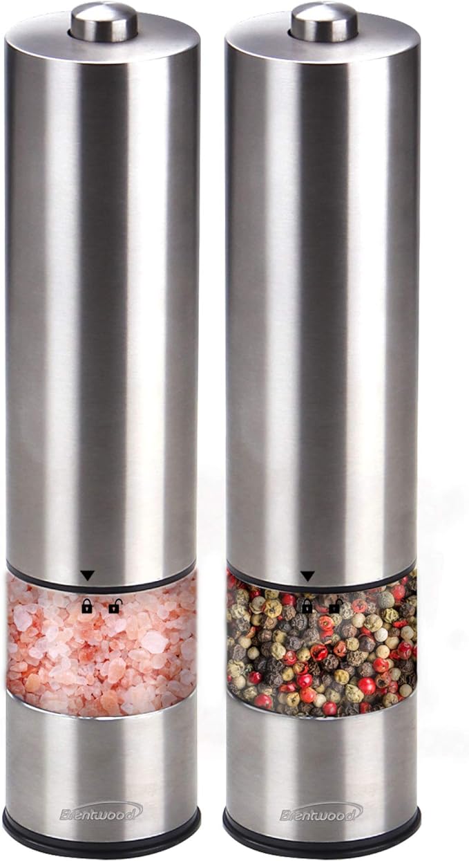 Brentwood Electric Blue LED Salt and Pepper Adjustable Ceramic Grinders