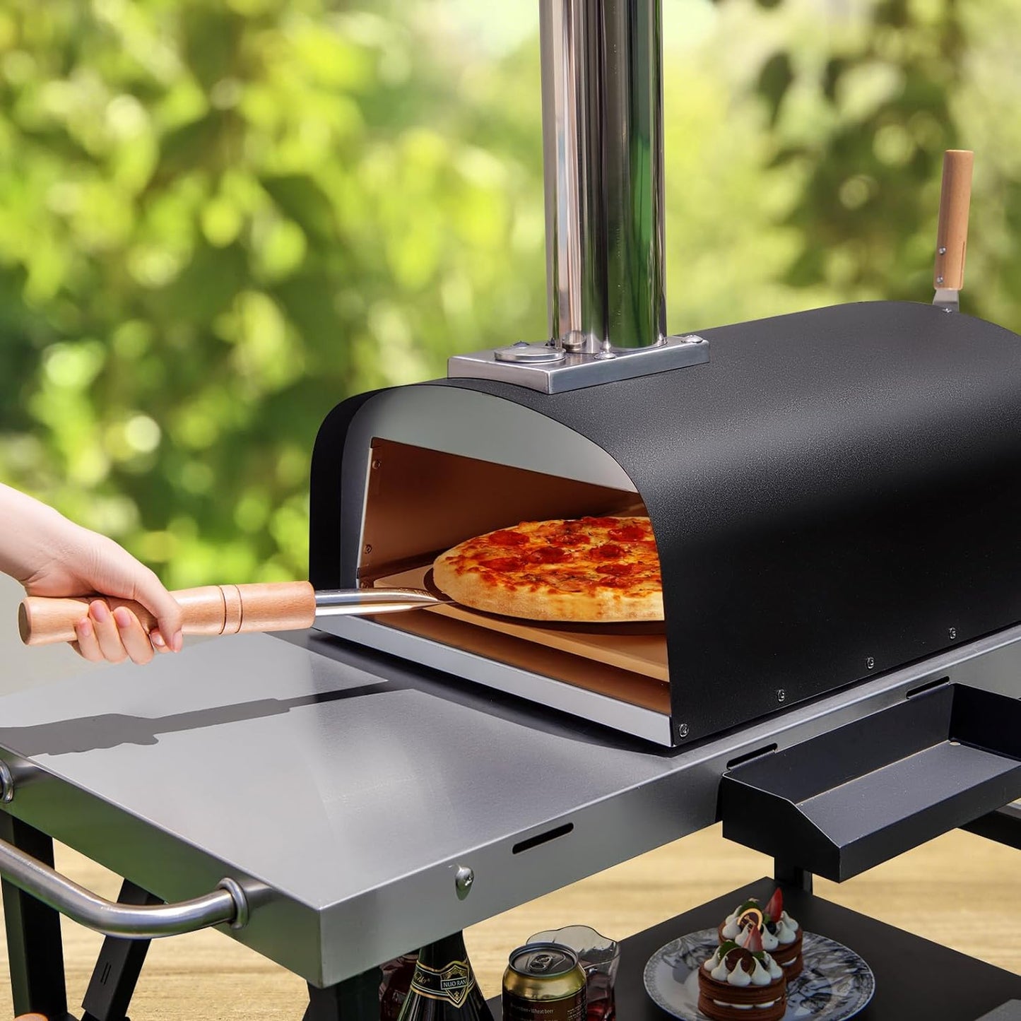 Portable Multi-Fuel Pizza Oven with Pizza Stone and Pizza Peel