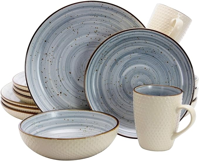 Elama Mellow 16-Piece Dinnerware Set in Powder Blue EL-MELLOWBLUE