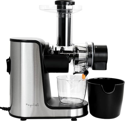 MegaChef Masticating Slow Juicer Extractor with Reverse Function, Cold Press Juicer Machine with Quiet Motor