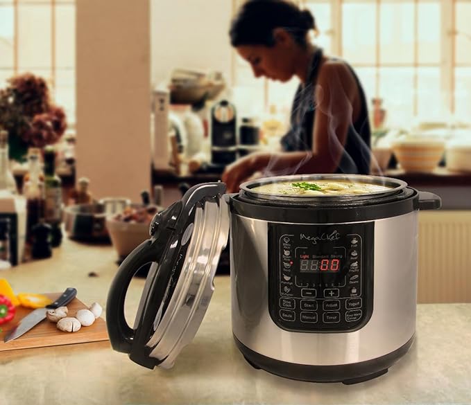 Megachef 8 Quart Digital Pressure Cooker with 13 Pre-set Multi Function Features MCPR120A