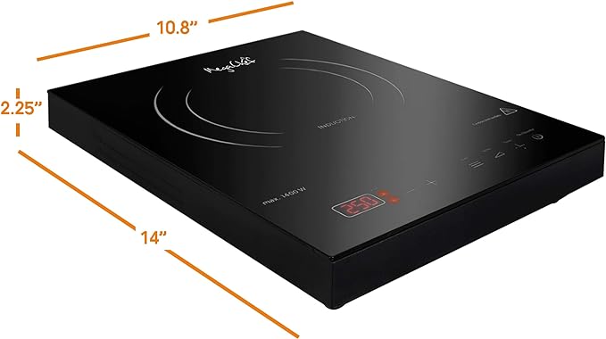 MegaChef Portable 1400W Single Induction Countertop Cooktop with Digital Control Panel