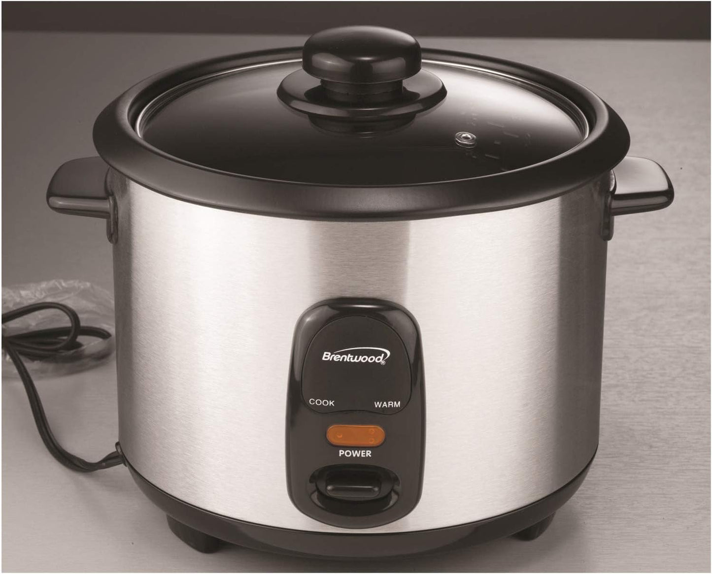 Brentwood 8 Cup Rice Cooker / Non-Stick with Steamer in Silver