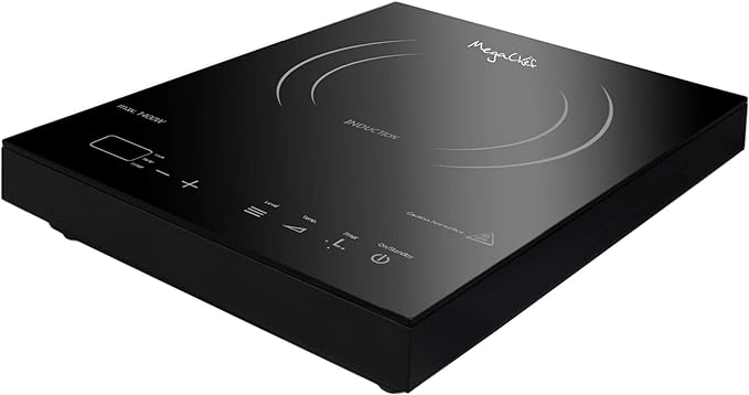 MegaChef Portable 1400W Single Induction Countertop Cooktop with Digital Control Panel MC-1400