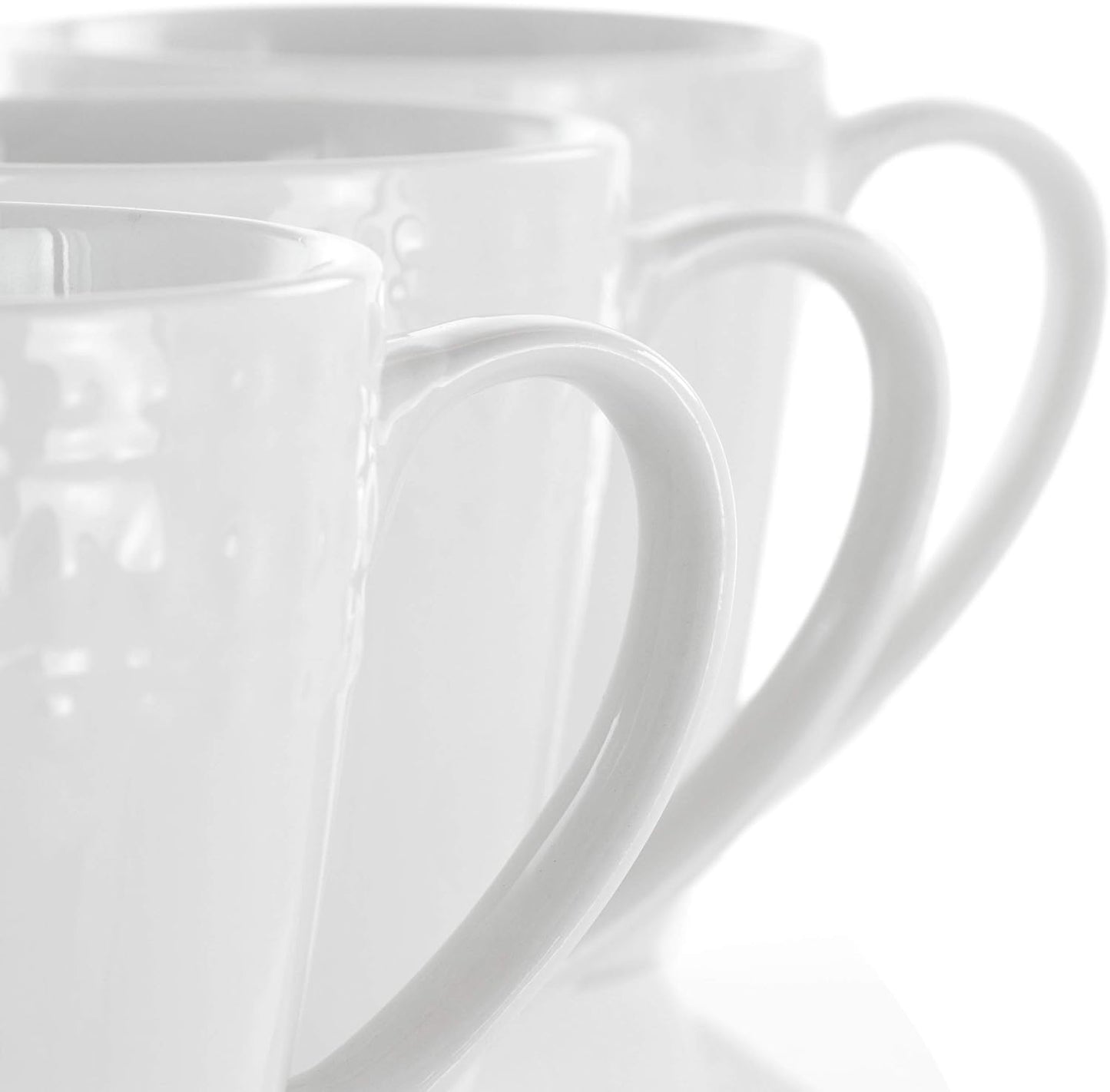 Elama Cara 6 Piece 10 Ounce Porcelain Cup Set in White