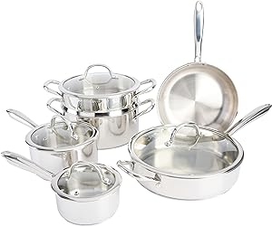 Kenmore Elite Devon 10 Piece Heavy Gauge Stainless Steel Cookware Set 126379.10